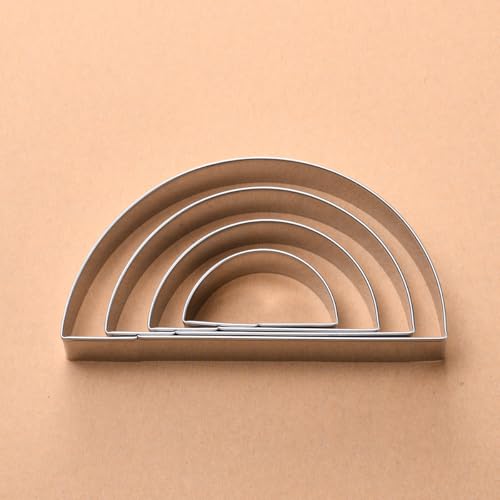 Half Circle Semicircle Cookie Cutter Set 4 Sizes 5 Inch (Half Circle)