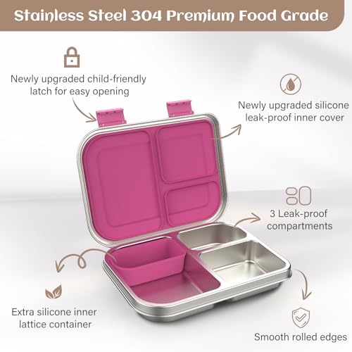 Stainless Steel Bento Box Kids (Pink)