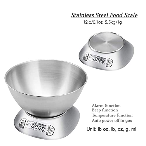 Digital Kitchen Scale with Removable Bowl 2.5L Volume