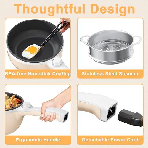 Electric Pot with Steamer (1.5 L (With Steamer) / Beige 2)