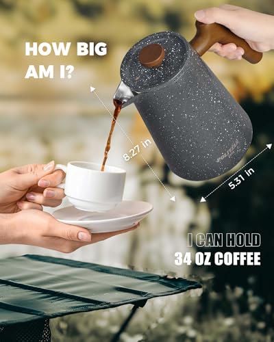 POLIVIAR French Press Coffee Maker (Grey / 34 oz)