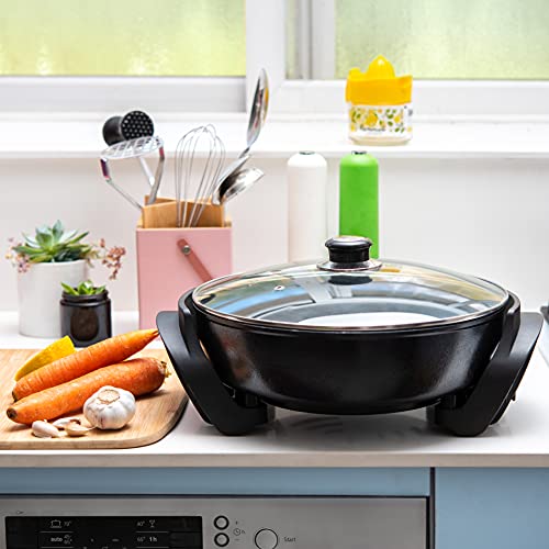 Round Electric Skillet with Lid (Round)