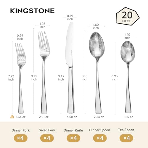 18 10 Stainless Steel Flatware (Silver / 20-Piece)