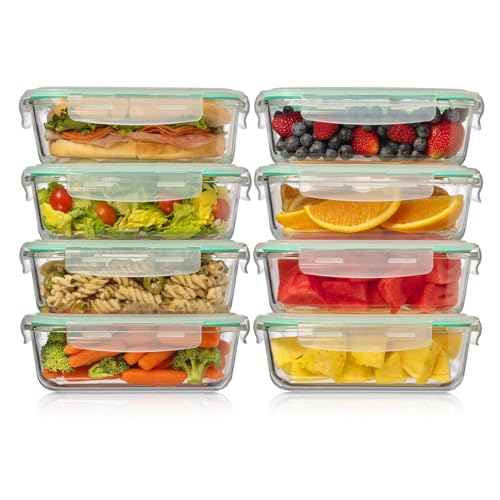 8 Pack 35 oz Glass Containers (8 Pack Same Size Set)