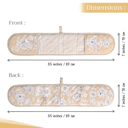 Double Oven Mitts 100% Cotton Double Oven Glove (040 - Pretty Autumn / 7" x 35" (Double Oven Mitt))