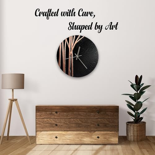 Handmade Copper Wall Clock Artisan Touch in Every Piece (Black Tree of Time / 20)