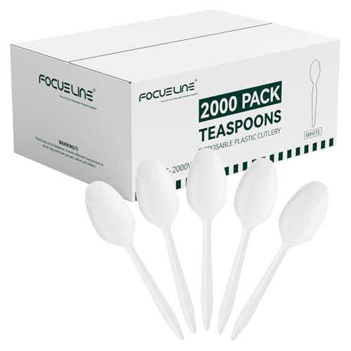2000 Pack White Plastic Spoons Bulk (2000 Teaspoons)