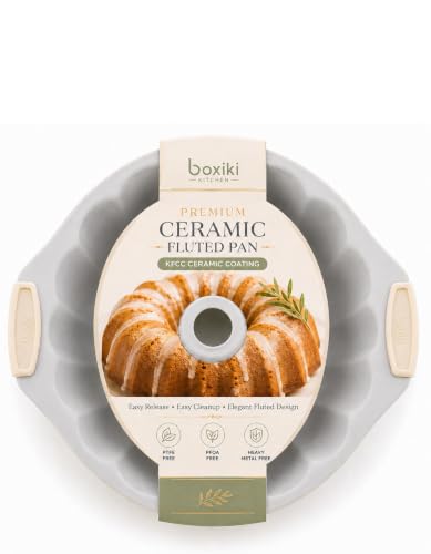 Ceramic Fluted Cake Pan (Cream)