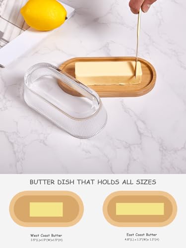 butter dish with lid (7.1"L x 3.6"W x 2.3"H - Bamboo)