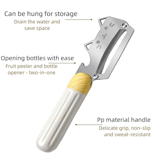 Vegetable Peeler Ergonomic Handle stainless steel Blade for Potato (Standard / Silver/White /Yellow)