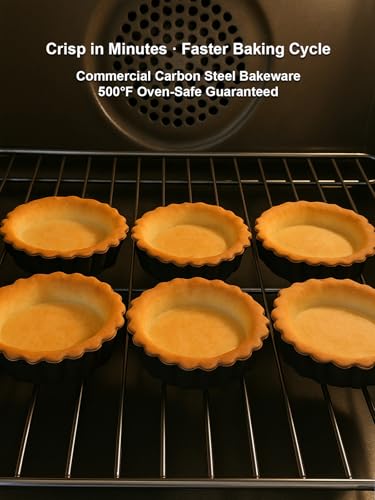 4 Inch Mini Quiche Pans Black 6 Pack. Egg Tart Molds w (4*0.79IN)