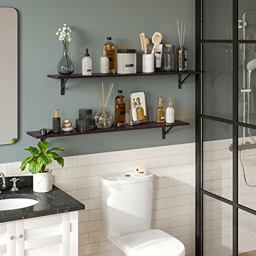 Long Wall Shelves (Espresso / 55.1 Inch)
