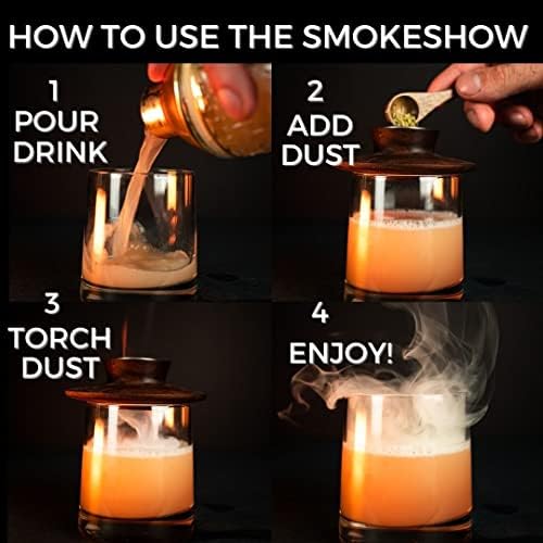 Premium Walnut Wood Cocktail Smoker. Great for Whiskey & Old Fashion. Coated in Safe Food Natural Beeswax (Smoker Only)