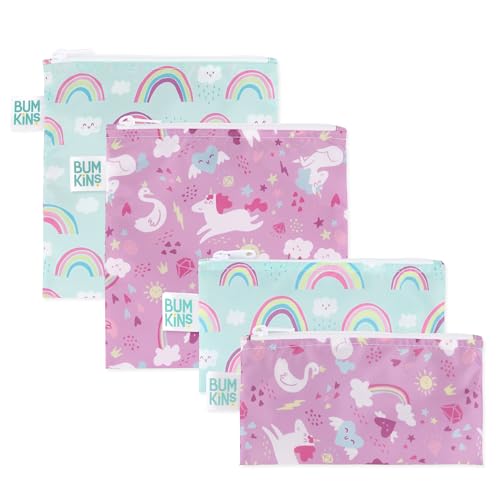 Reusable Sandwich and Snack Bags (Unicorns & Rainbows)