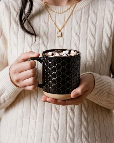 Coffee Mugs Set of 4 (Black / Set of 4 (16 Ounces))