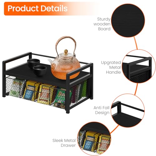 Wood Tea Bag Organizer (Black)