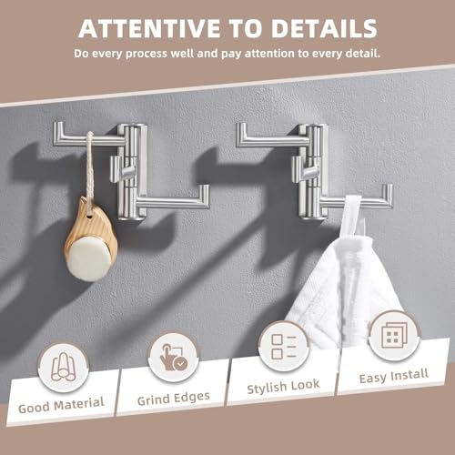 Swivel Towel Hook Brushed Nickel (2 Pack / Brushed Nickel)