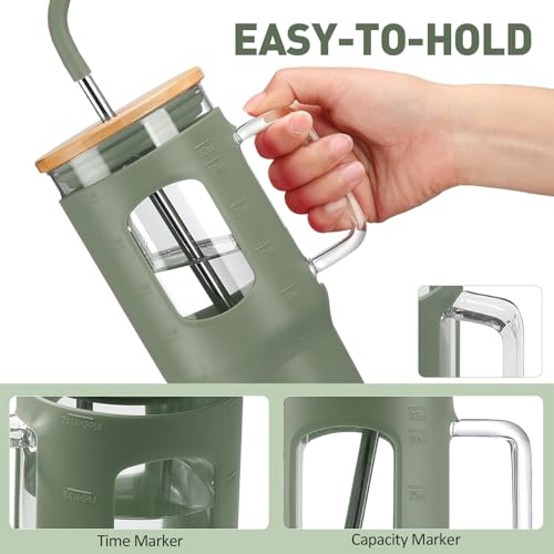 Glass Tumbler with Lid (Olive / 32 Ounces)