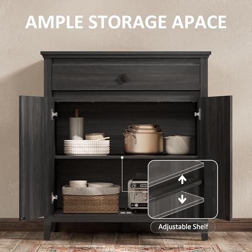 32'' Buffet Cabinet with Storage (Dark Gray)
