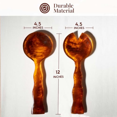 Resin Salad Servers (12 inches / Golden Brown)