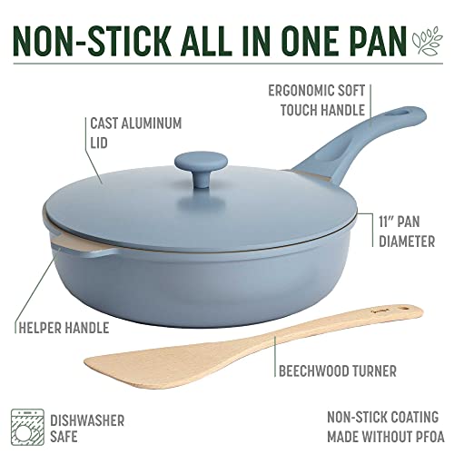 All-in-One Pan, Multilayer Nonstick Cookware Set, High-Performance Construction, Multipurpose Design Replaces Multiple Pots and Pans, Dishwasher Safe, 11-Inch, 4.4-Quart Capacity, Blue Mist (Blue Mist / 11-Inch / All-In-One Pan)