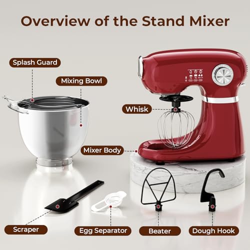 5.3 Quart Electric Stand Mixer With 12 Speed (RED-NEW / 5.3 quart)