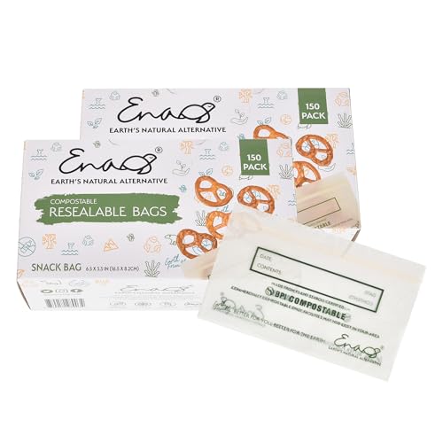 100% Compostable Food Storage Bags [Snack 300 Pack] Eco (300 Count)