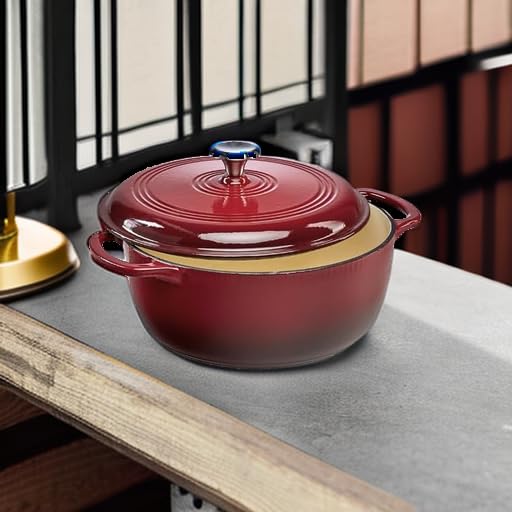 6 Quart Enamel Cast (Red / 6qt Round)