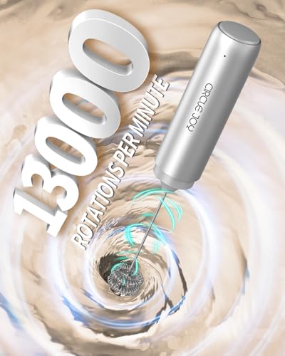 Rechargeable Milk Frother Handheld with Stand (Stand Silver)