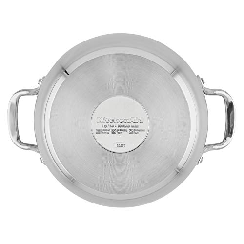 3 Ply Casserole with Lid (Silver / 4 Quarts)