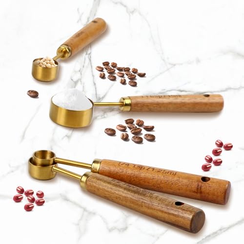 Gold Measuring Cups and Spoons Set of 4