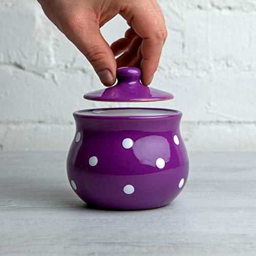 Ceramic Sugar Bowl with Lid (Purple)