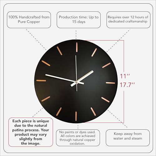 Handmade Pure Copper Wall Clock for Home Decoration (Classic Copper / 11)