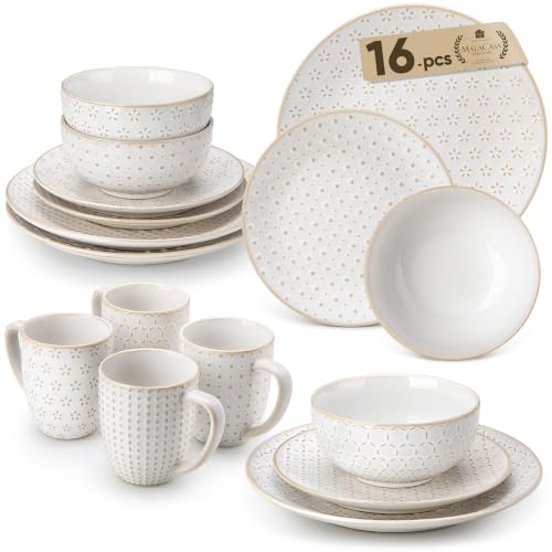 16 Pieces Dinnerware Set (White / Service for 4 (16 Pcs))
