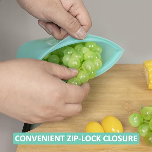 Reusable Snack Bags (Aqua | X-Small | 4 Pack)