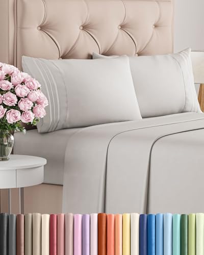 Queen Size 4 Piece Sheet Set (04 - French Grey / Queen)