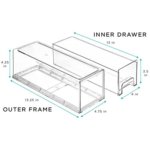 Clear Storage Drawers for Refrigerator & Pantry (2 Pack)