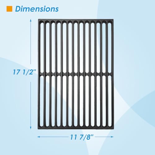 7526 7527 17.5" Grill Grates Replacement for Weber Spirit II 300 Series (17 1/2" x 11 7/8"CI)