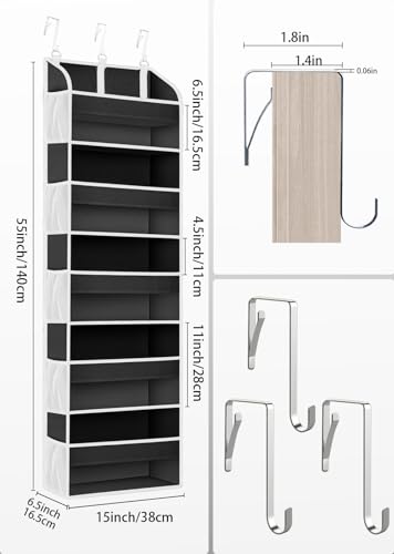1Pack Over the Door Organizer Storage (1 Pack / Black)