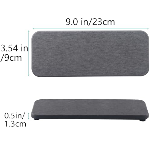2Pcs Stone Soap Trays Water Absorbing Diatomite Coaster (Dark Gray / 9.0" x 3.5")