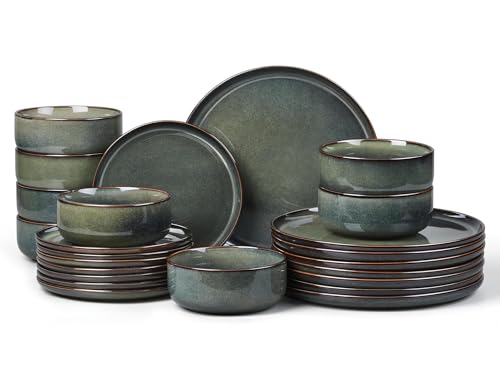 Dinnerware Sets for 8 (Obsidian Green / Service for 8)