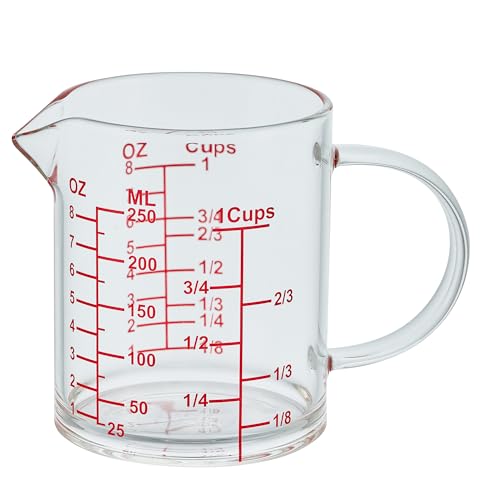 Ackers Mirror Graduated Glass Measuring Cup (8OZ Mirror Graduated)