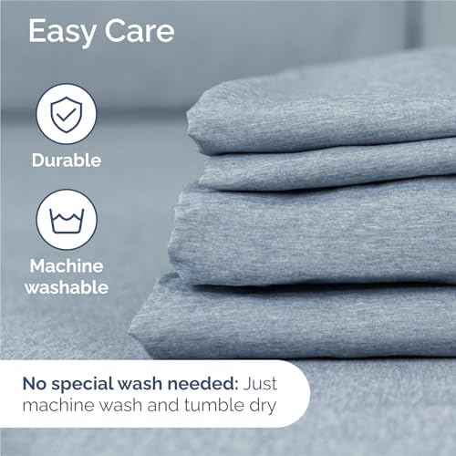 King Size 4 Piece Sheet Set (39 - Heathered Blue / King)