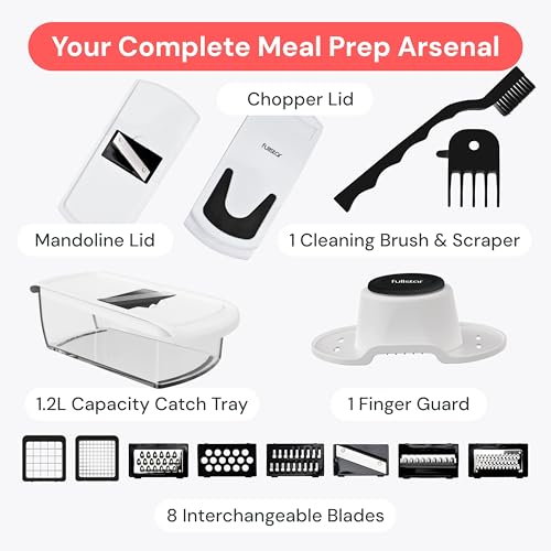 Pro Original Vegetable Chopper & Mandoline Slicer Kitchen Gadget (White / 8 in 1)