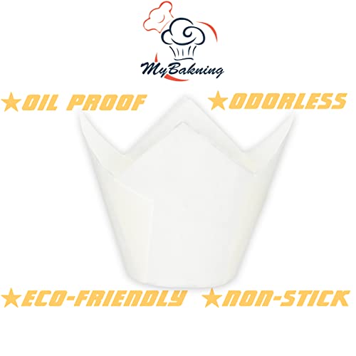 Jumbo Extra Large size White Tulip Baking Cups 2 (Jumbo White)