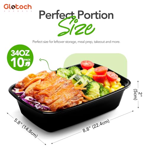 Glotoch Meal Prep Containers with Lids (34oz)
