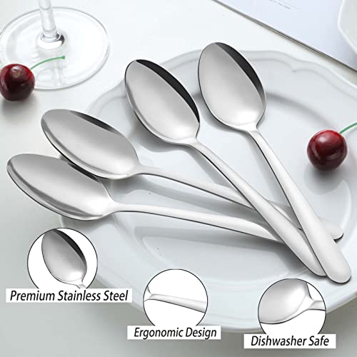 36 Pieces Teaspoons Set (36 Pcs 6.2'' Silver Teaspoons)