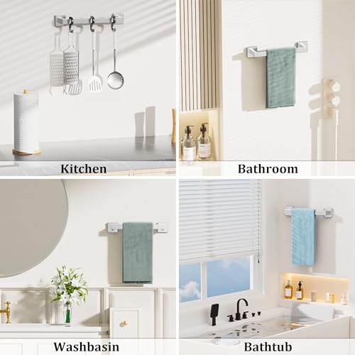 Towel Bar Towel Racks for Bathroom Wall Mount 16 Inch (Single 16 Inch / Brushed Nickel)