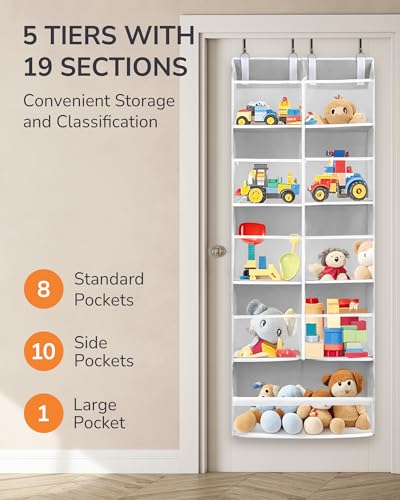Over the Door Organizer (Light Grey / 1 Pack-Extra Large)