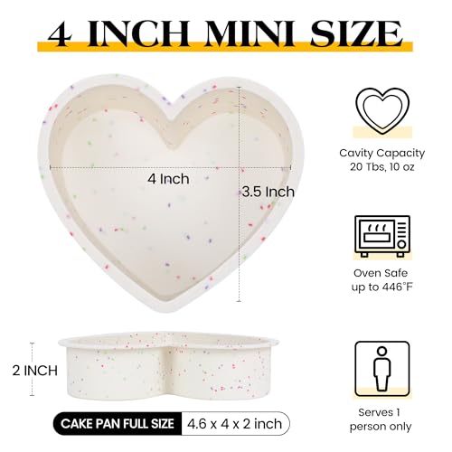 4 Inch Mini Heart Shaped Cake Pans (Heart / 4 inch)